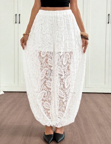 Pantaloni SHEIN, alb