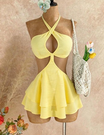 Rochie scurta SHEIN, galben