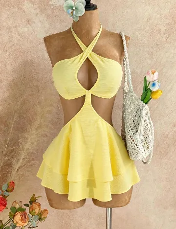 Rochie scurta SHEIN, galben
