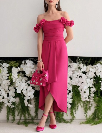 Rochie lunga MOTF, roz