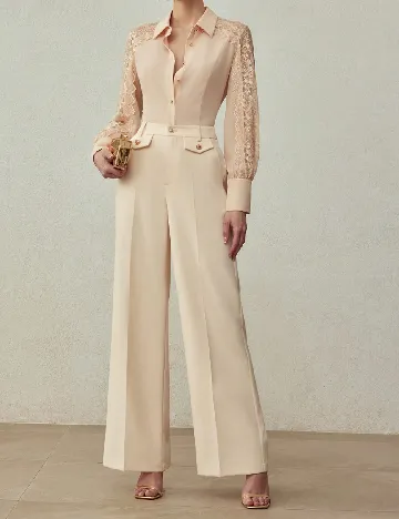 Pantaloni MOTF, crem