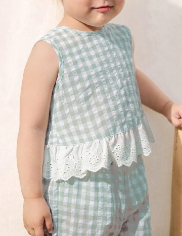 Compleu Cozy Pixies, verde/alb