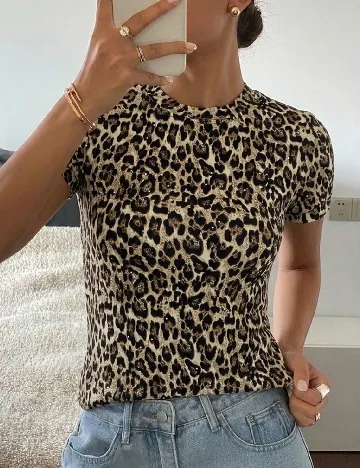 Tricou Dazy, animal print