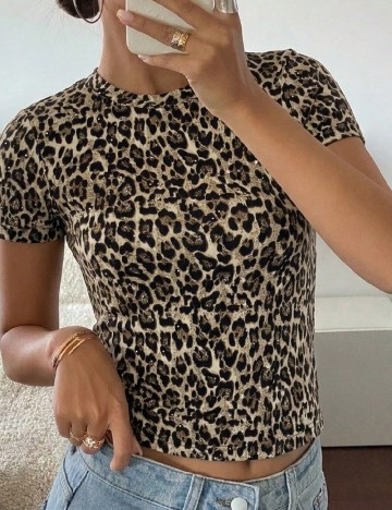 Tricou Dazy, animal print