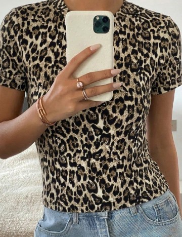 Tricou Dazy, animal print