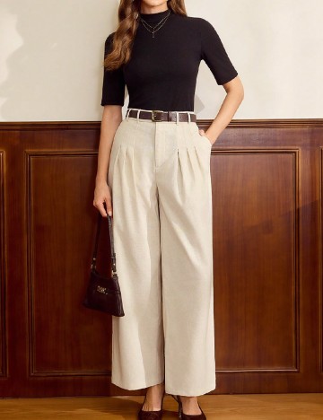 Pantaloni SHEIN, crem