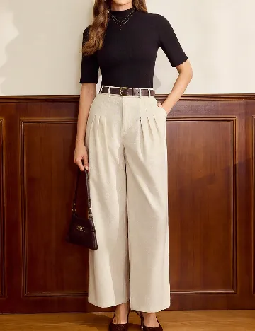 Pantaloni SHEIN, crem