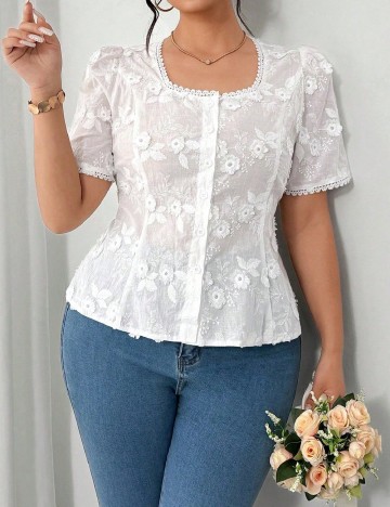 Bluza SHEIN CURVE, alb