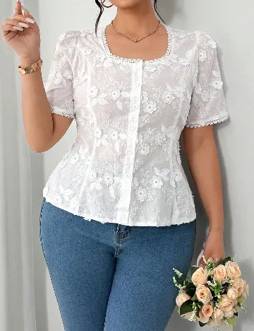 Bluza SHEIN CURVE, alb