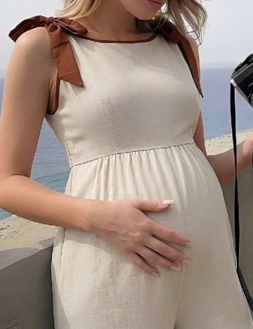 Salopeta SHEIN Maternity, bej