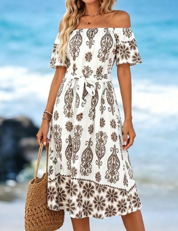 Rochie medie SHEIN, alb