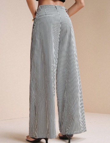 Pantaloni SHEIN, negru/alb