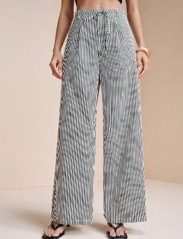 Pantaloni SHEIN, negru/alb