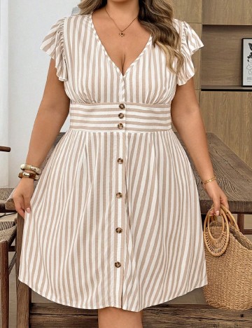 Rochie medie SHEIN CURVE, alb/crem