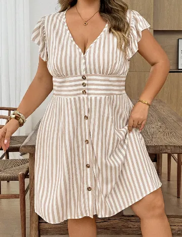 Rochie medie SHEIN CURVE, alb/crem