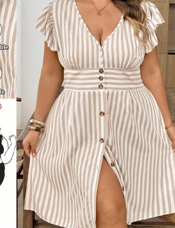 Rochie medie SHEIN CURVE, alb/crem