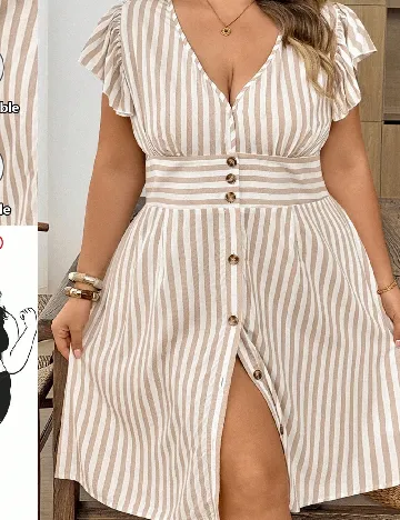 Rochie medie SHEIN CURVE, alb/crem