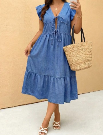 Rochie medie SHEIN CURVE, albastru