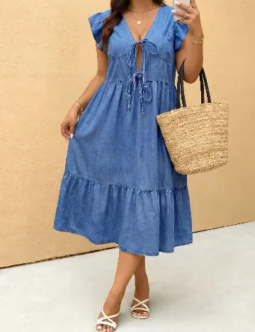 Rochie medie SHEIN CURVE, albastru