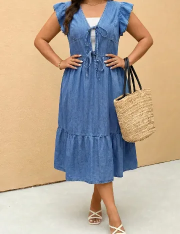 Rochie medie SHEIN CURVE, albastru