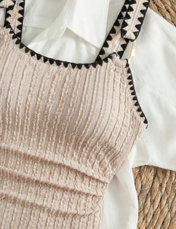 Costum de baie SHEIN, crem