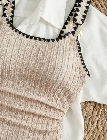 Costum de baie SHEIN, crem