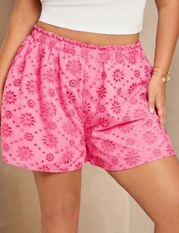 Pantaloni scurti SHEIN CURVE, roz