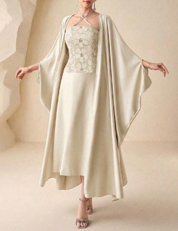 Set Rochie si Cardigan SHEIN, crem