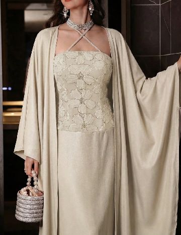 Set Rochie si Cardigan SHEIN, crem