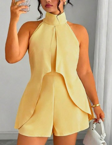Salopeta SHEIN CURVE, galben