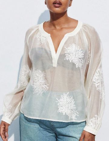 Bluza SHEIN CURVE, ecru