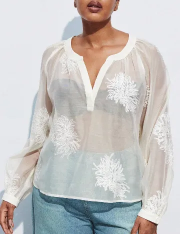Bluza SHEIN CURVE, ecru