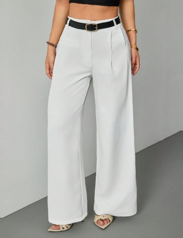 Pantaloni SHEIN, alb