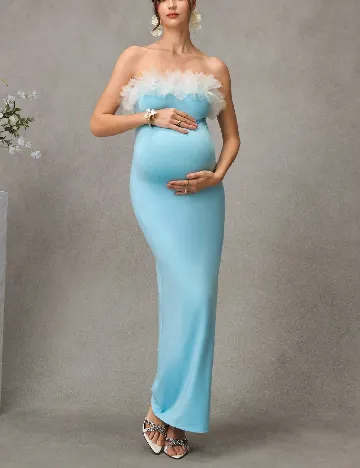 Rochie lunga SHEIN Maternity, albastru