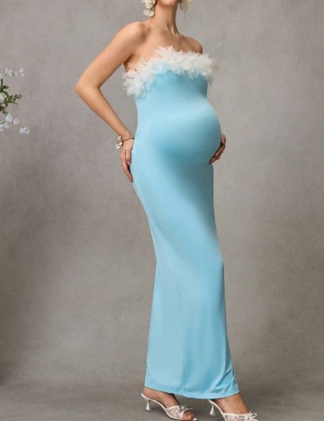 Rochie lunga SHEIN Maternity, albastru