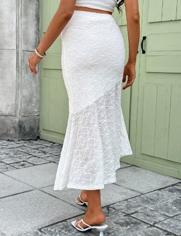 Fusta SHEIN Maternity, alb
