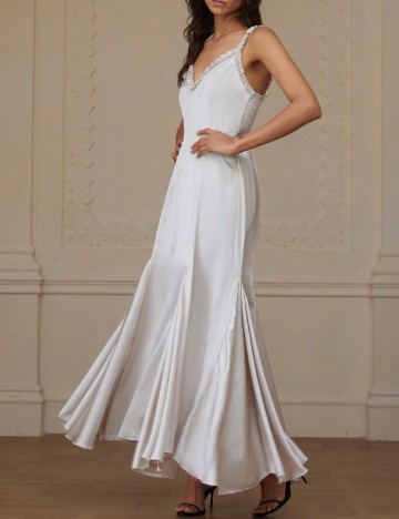 Rochie lunga Aveloria, bej