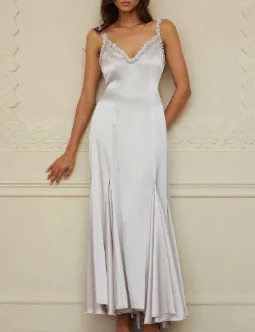 Rochie lunga Aveloria, bej