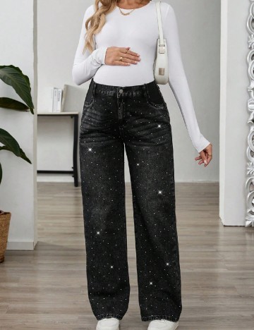 Blugi SHEIN Maternity, gri inchis