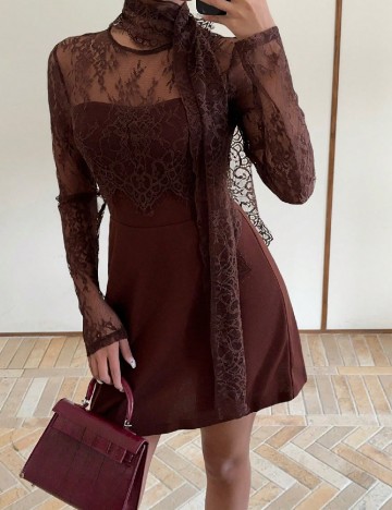 Rochie scurta SHEIN, maro