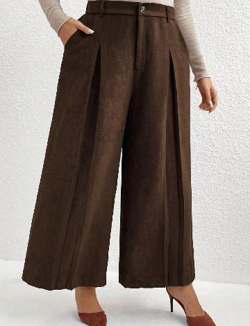 Pantaloni SHEIN CURVE, maro