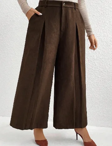 Pantaloni SHEIN CURVE, maro