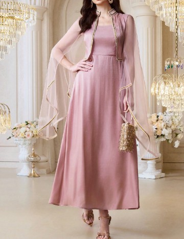Rochie lunga SHEIN, roz pudra inchis