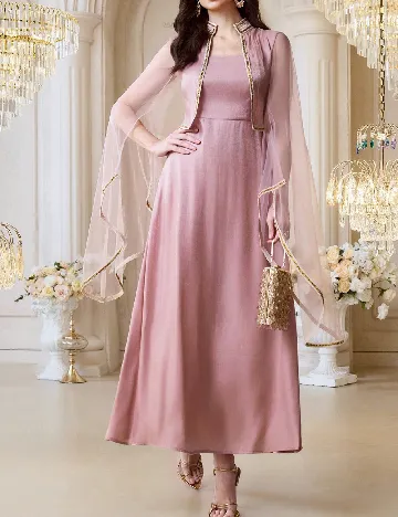 Rochie lunga SHEIN, roz pudra inchis