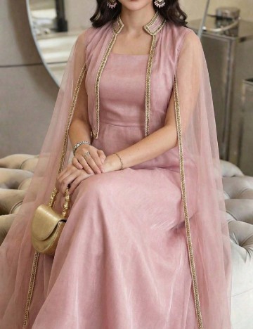 Rochie lunga SHEIN, roz pudra inchis