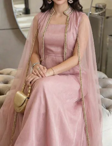 Rochie lunga SHEIN, roz pudra inchis