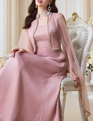 Rochie lunga SHEIN, roz pudra inchis