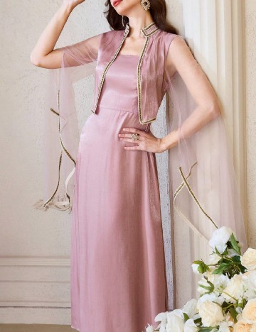 Rochie lunga SHEIN, roz pudra inchis