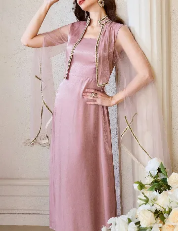 Rochie lunga SHEIN, roz pudra inchis