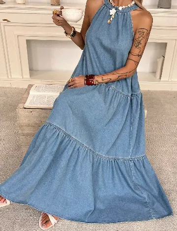 Rochie lunga Dazy, albastru